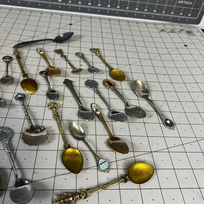 Collection of Collector Spoons Brass and other Metals 
