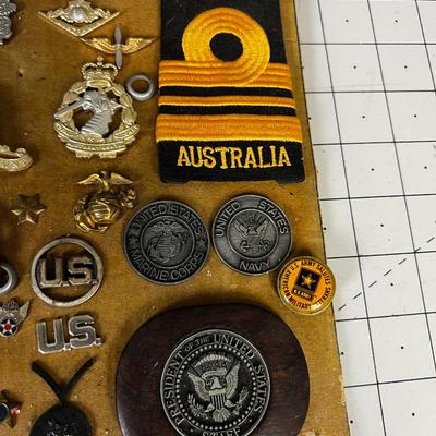 Collection of Military Patches, Badges and Metals 
