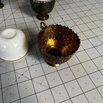 6 - Cappuccino Espresso Cups for Brass holder with Ceramic Cup 