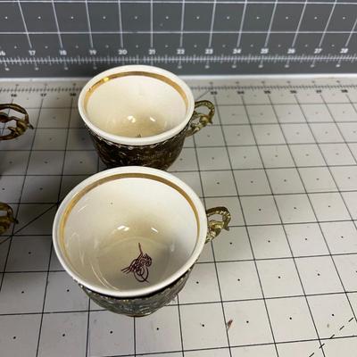 6 - Cappuccino Espresso Cups for Brass holder with Ceramic Cup 