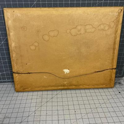 Trees by the Ocean Watercolor under Glass Signed with initials WNBS Dated 1937