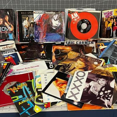 Massive Collection of Rock 45's with Picture Sleeves