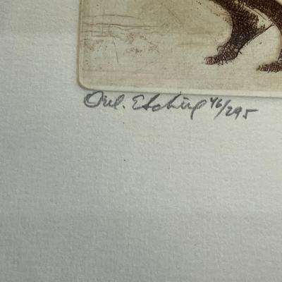 Etching Titled THE GIRL by  L. MARIAH 46 of 295 Limited Edition. 