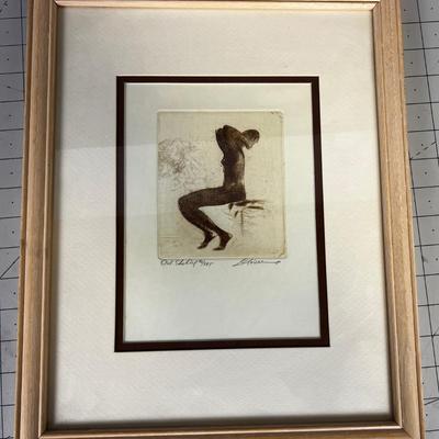 Etching Titled THE GIRL by  L. MARIAH 46 of 295 Limited Edition. 