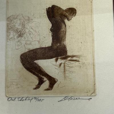 Etching Titled THE GIRL by  L. MARIAH 46 of 295 Limited Edition. 