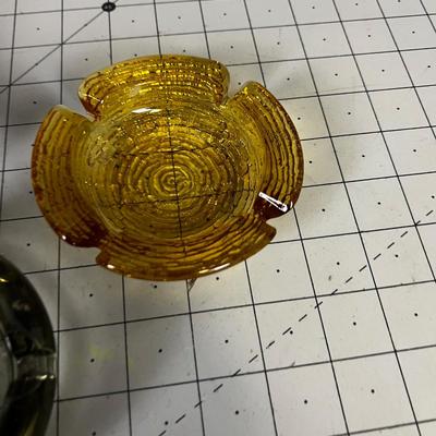 3 Glass Ashtrays 
