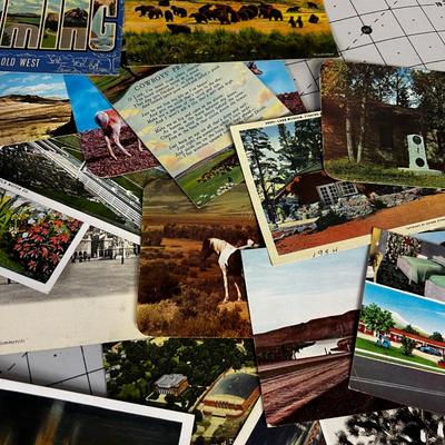 Pile of Vintage Postcards form the 30's to the 50's 
