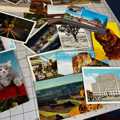 Pile of Vintage Postcards form the 30's to the 50's 