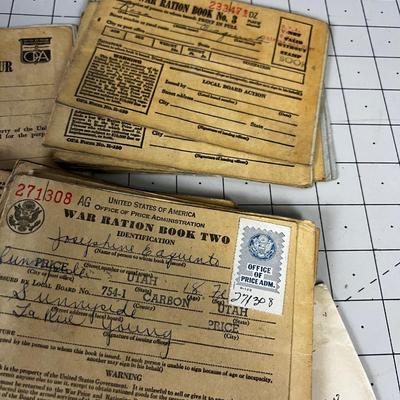 War Ration Books, Several OLD form WWII Era