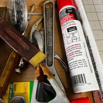 Tray of Misc. Tools; Screw Driver, Chisel, Crescent Wrench