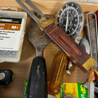 Tray of Misc. Tools; Screw Driver, Chisel, Crescent Wrench