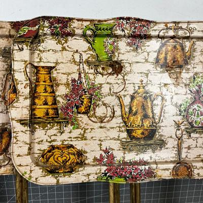 3 Vintage TV Trays Pattern of Coffee Pot