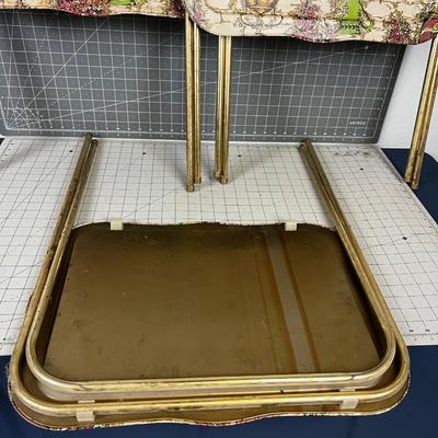 3 Vintage TV Trays Pattern of Coffee Pot