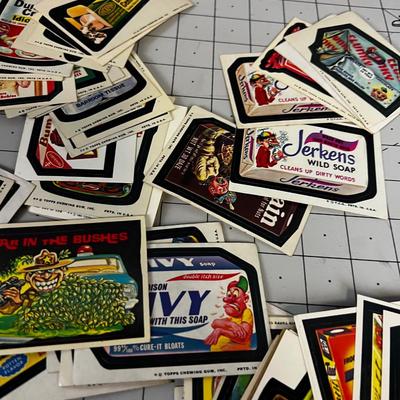 Vintage 1960's TOPS Chewing Gum Stickers Called Wacky Packages 