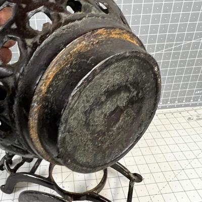 Vintage Asian Cast Iron Candle Holder