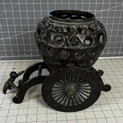 Vintage Asian Cast Iron Candle Holder