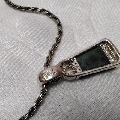 Beautiful Vintage Jade 19" 925 Necklace