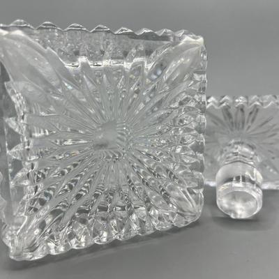 Vintage Square MCM Crystal Glass Scotch Liquor Decanter Boottle