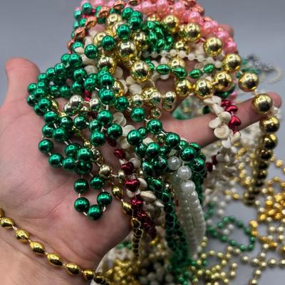 Large Lot of Colorful Mardi Gras Festival Beads