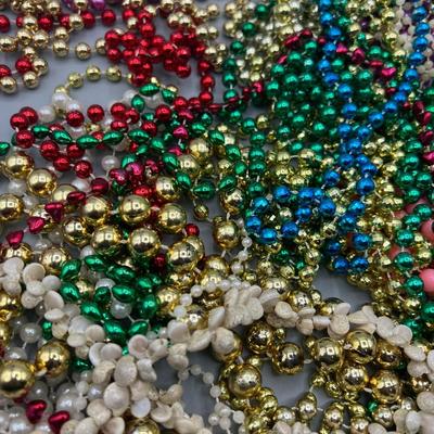 Large Lot of Colorful Mardi Gras Festival Beads