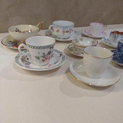 Assorted China Cups and Saucers