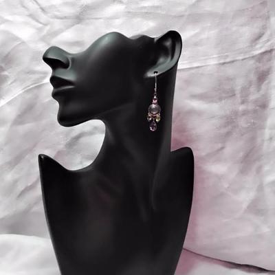 Vintage Moonstone, Peridot and Amethyst 925 Earrings