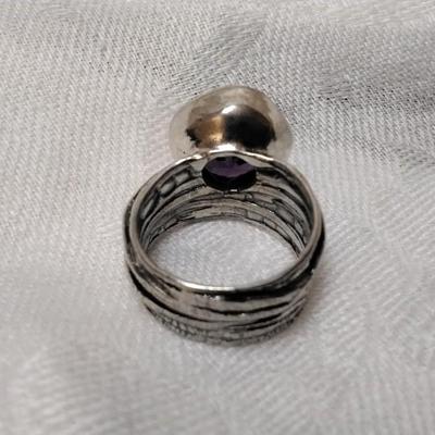 Big Beautiful Amethyst 925 Ring Size 6.5