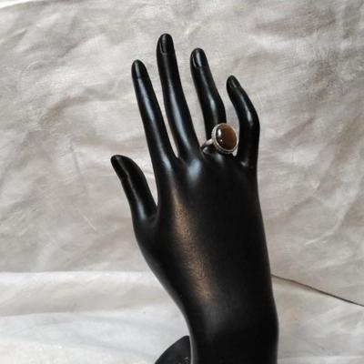 Big Beautiful Tiger Eye 925 Ring Size 8.5