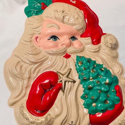 Vintage Molded Plastic Santa