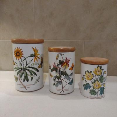 Portmeirion Botanical Canisters with Wooden Lids
