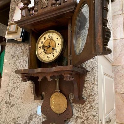 Georgeous Antique Pendulum Clock 3 Feet Tall