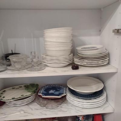 Entire Contents of Cabinet includes Mikasa Plates, Kitchenware, and Other