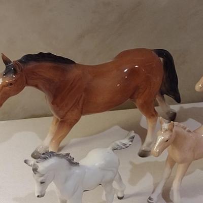 Collection of Vintage Porcelain Horses from Various Japanese Makers includes NAPCO Choice A