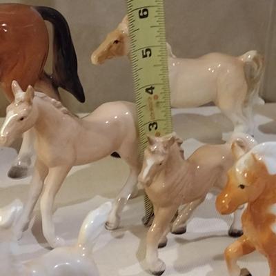 Collection of Vintage Porcelain Horses from Various Japanese Makers includes NAPCO Choice A