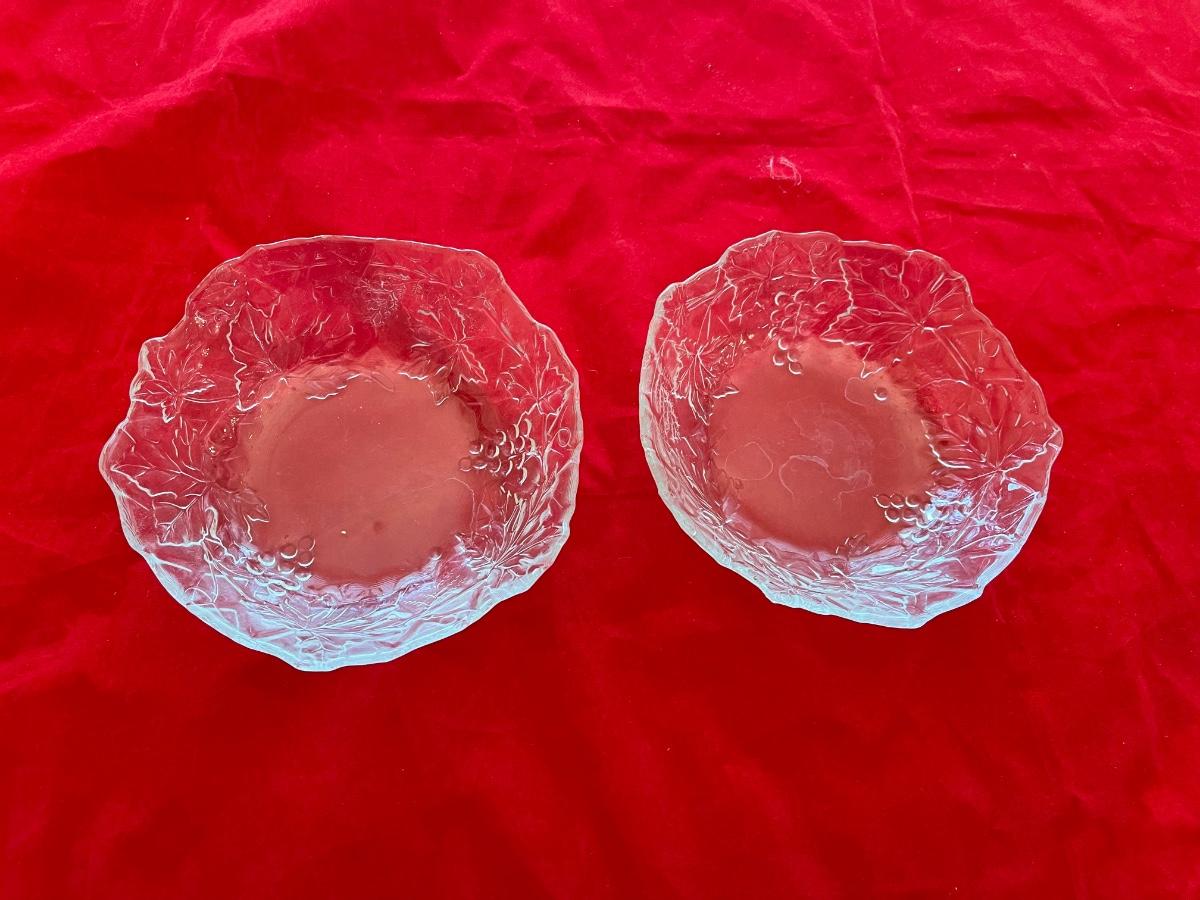 2 crystal bowls. 7” across