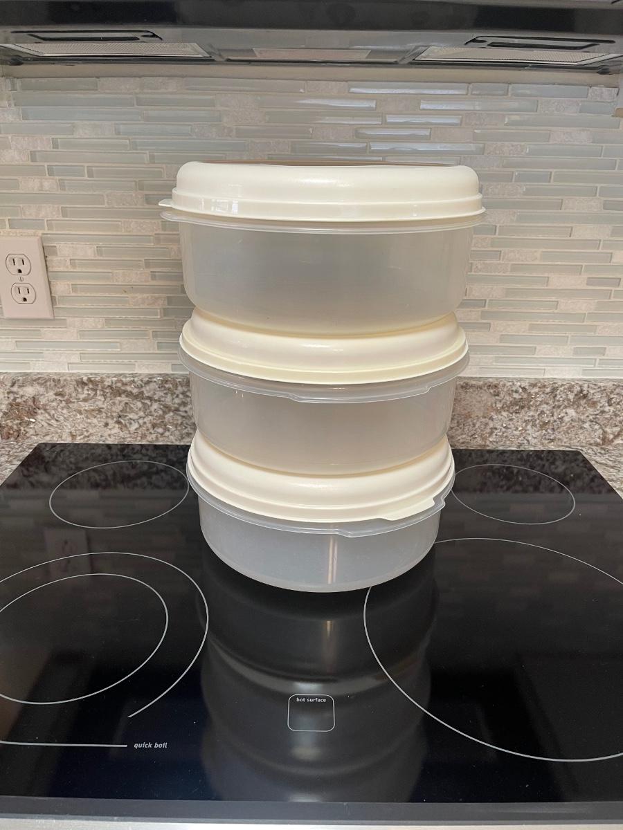 3 large Rubbermaid containers