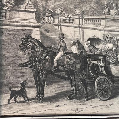 DETAILED VICTORIAN HORSE CARRIAGE ENGRAVING