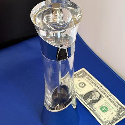 TALL DESIGNER PEPPERMILL SLEEK DESIGN LUCITE