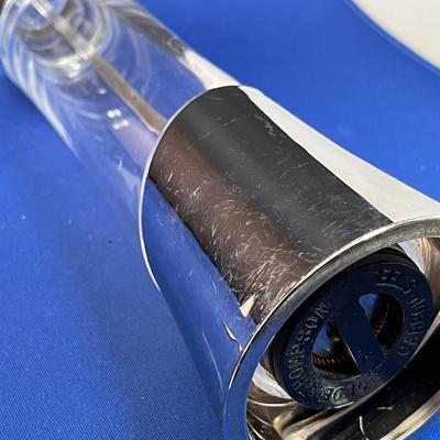 TALL DESIGNER PEPPERMILL SLEEK DESIGN LUCITE