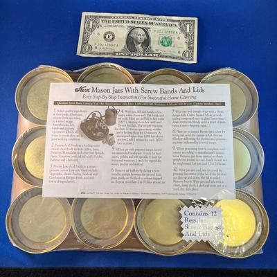 KERR JAR BANDS  AND LIDS, 12 SETS