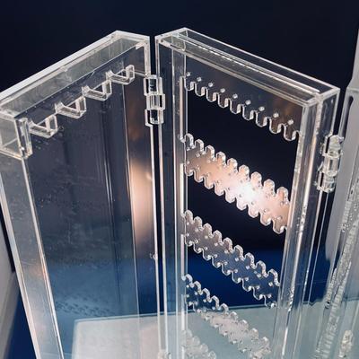 CLEAR LUCITE FOLDING JEWELRY CASE/STAND