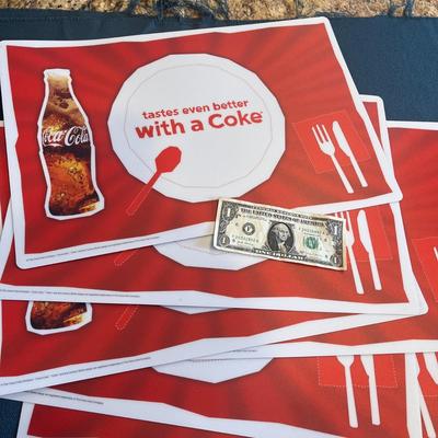 SET OF 6 VINTAGE COCA-COLA VINYL PLACEMATS