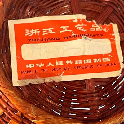 ADORABLE WOVEN BAMBOO OWL FIGURAL BASKET