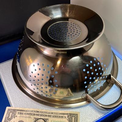 LARGE STAINLESS COLANDER STRAINER 