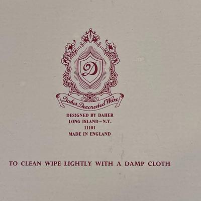 LOVELY METAL FLORAL ENGLISH SERVING TRAY