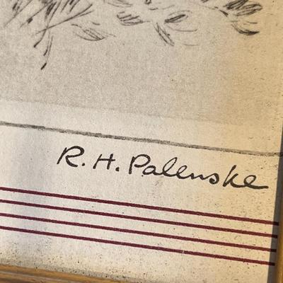 VINTAGE 50â€™S HUNTING DOG PRINT FRAMED