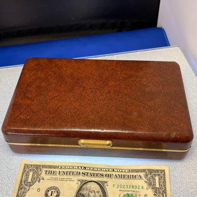 VINTAGE MENâ€™S JEWELRY BOX LEATHER, VELVET