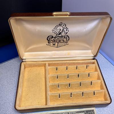 VINTAGE MENâ€™S JEWELRY BOX LEATHER, VELVET