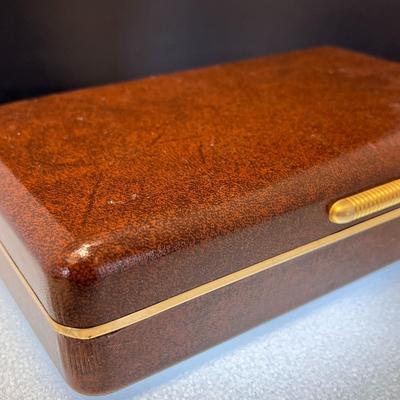 VINTAGE MENâ€™S JEWELRY BOX LEATHER, VELVET