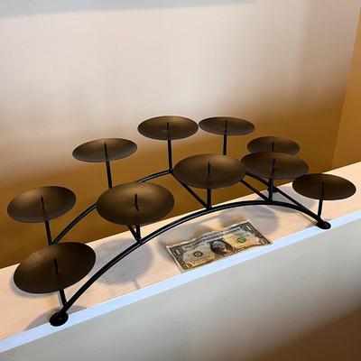 METAL DOUBLE ROW CANDLE HOLDER RACK